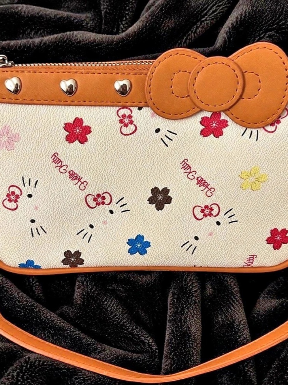 Sanrio Floral Crossbody Bag in White & Brown